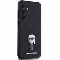 Karl Lagerfeld Fiksēts Mirdzošs Ikonik Logo Metal Pin viedtālruņa apvalks Samsung Galaxy A35 - melns