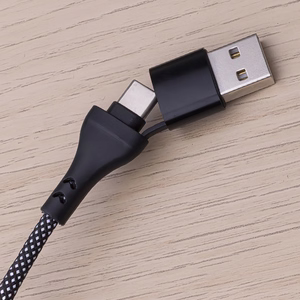Maxlife ALLin1 kabelis USB + USB-C - Lightning + 2x USB-C 1,0 m 66W melns