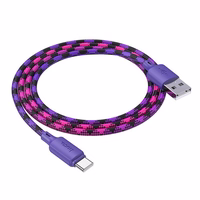 Kabelis USB A uz USB C Hoco 3A 1 m X116 gradienta violeta