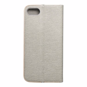 LUNA Book Gold viedtālruņa apvalks iPhone 7 / 8 / SE 2020 / SE 2022 sudraba