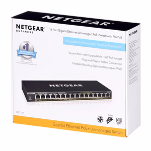 NETGEAR GS316P Unmanaged Gigabit Ethernet (10/100/1000) Power over Ethernet (PoE) Black
