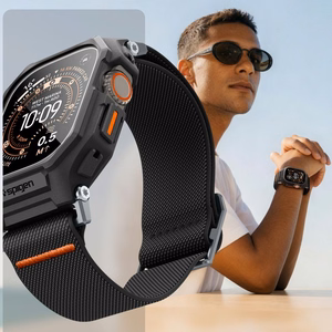 Spigen Lite Fit Pro siksniņa un rūdīta stikla ekrāna aizsargs Apple Watch Ultra 49 mm, melni