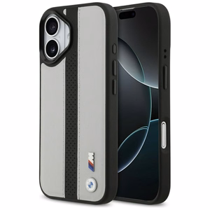 BMW M Perforētā Strīpas Logo Magnētiskais Viedtālruņa apvalks iPhone 17 - pelēks
