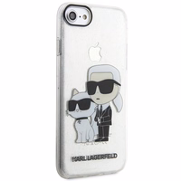Karl Lagerfeld KLHCI8HNKCTGT iPhone 7/8/ SE 2020 / SE 2022 caurspīdīgs cietais apvalks Gliter Karl&Choupette