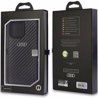 Audi Oglekļa šķiedras iPhone 14 Pro Max 6.7" melns/melns cietais apvalks AU-TPUPCIP14PM-R8/D2-BK