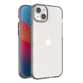 Spring Case viedtālruņa apvalks iPhone 14 Plus silikona apvalks ar rāmi melns