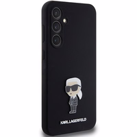 Karl Lagerfeld silikona Ikonik Metal Pin viedtālruņa apvalks Samsung Galaxy S23 FE - melns