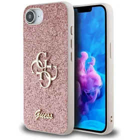 Guess Fixed Glitter Big 4G viedtālruņa apvalks iPhone 16e - rozā