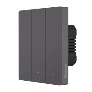 SONOFF M5-3C-80 viedais Wi-Fi sienas slēdzis (3 kanāli, rāmim, grafīta)