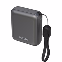 Dudao K22+ Īpaši kompakts portatīvais lādētājs 10000mAh 22.5W USB-C ar piekariņu/kabeli - pelēka