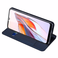 Dux Ducis Skin Pro viedtālruņa apvalks Xiaomi Redmi 11A / Poco C55 / Redmi 12C vāks ar atveramu kartes maciņu zils