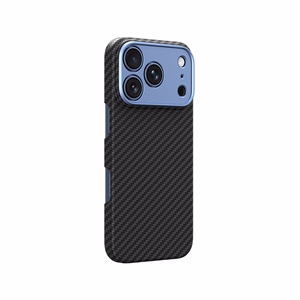 AmazingThing Titan Max Lens maciņš modelim iPhone 18 Pro Max, no aramīda šķiedras, ar kameras aizsargu, saderīgs ar MagSafe – krāsa: zila