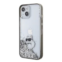 Karl Lagerfeld Liquid Glitter Choupette viedtālruņa apvalks iPhone 15 - caurspīdīgs