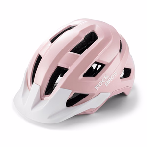 Rockbros LK-67 jauniešu velosipēda ķivere ar noņemamu nagu, 54–58 cm – rozā