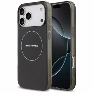 AMG Double Layer Transparent Smocked MagSafe Case for iPhone 17 Pro Max - Black