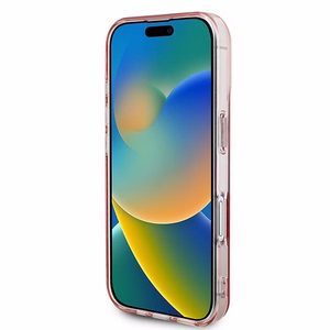 Guess IML Rhinestones Magnētiskais viedtālruņa apvalks iPhone 16 - rozā
