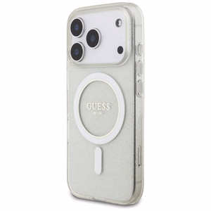 Guess IML Glitter Pearl Strap MagSafe Чехол для iPhone 17 Pro - прозрачный