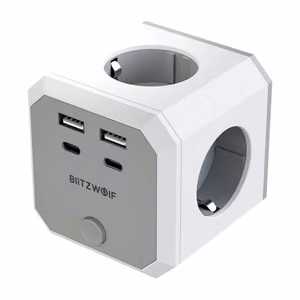 BlitzWolf BW-EC2 8-in-1 strāvas kubs (4xAC / 2 x USB-A / 2 x USB-C)