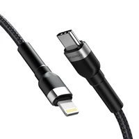 Wozinsky WNBCL1 Lightning / USB-C PD 30W kabelis 1m - melns