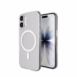 Чехол Puro Lite Mag TPU+PC совместимый с MagSafe для iPhone 17 - прозрачный с белым кольцом