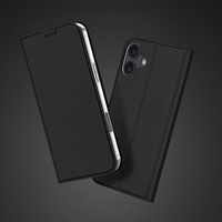 Dux Ducis Skin Pro viedtālruņa apvalks iPhone 16 Plus ar atveramu vāciņu un karšu nodalījumu - melns