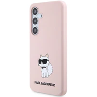 Karl Lagerfeld silikona Choupette viedtālruņa apvalks Samsung Galaxy S24+ - rozā