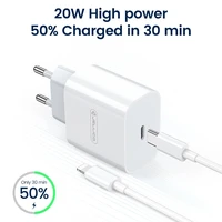 Lādētājs Jellico AK180 20W USB-C + USB-C uz Lightning kabelis 1.0m, balts