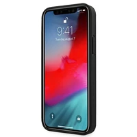 AMG ādas apvalks ar iespiestām līnijām iPhone 12 mini - melns