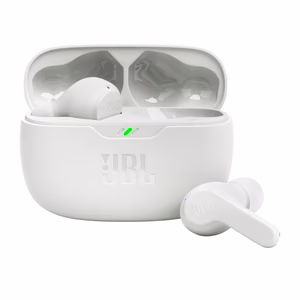 Bezvadu austiņas JBL IP54 IPX2 Wave Beam baltas