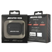 AMG ādas liels logotips apvalks AirPods 3 - melns