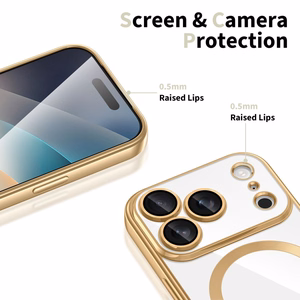 Tech-Protect MagFlex Magnētiskais viedtālruņa apvalks iPhone 17 Pro Max - caurspīdīgs zelta