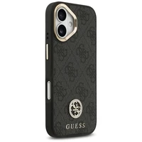 Guess 4G Strass Logo & Big Strap Metal Buttons Magnētiskais apvalks iPhone 17 - melns