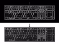 A4Tech FSTYLER FX60H (balts Backlit) keyboard USB QWERTY melns, pelēks