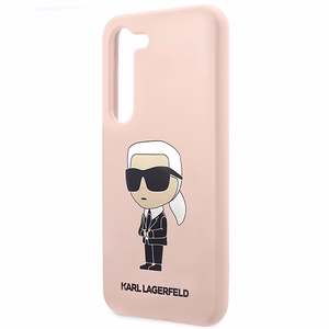 Karl Lagerfeld KLHCS23MSNIKBCP S23+ S916 cietais apvalks rozā/rozā Silikona Ikonik