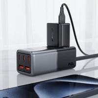 Acefast Z2 GaN 75W PD galda lādētājs 3x USB-C 2x USB-A - melns un pelēks