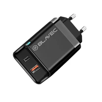 Blavec sienas lādētājs BC-5 GaN - USB + Type C - PD QC 45W 3A (TCBC5G-UCB453A) melns