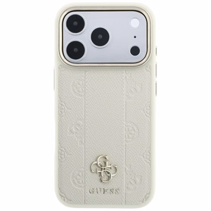 Guess Stripe Peony 4G Logo MagSafe maciņš modelim iPhone 18 Pro / 17 Pro – krāsa: bēša