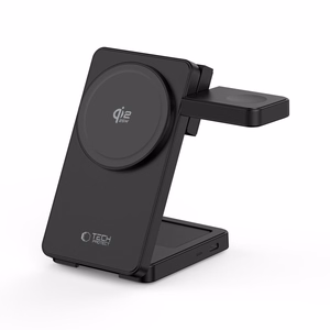 Tech-Protect A56 3-in-1 MagSafe bezvadu lādētājs ar 100 cm USB-C / USB-C kabeli – melns