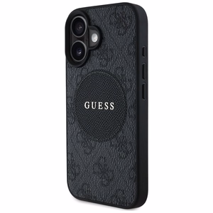 Guess 4G Circle Classic Logo Magnētiskais viedtālruņa apvalks iPhone 16 - melns