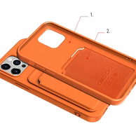 Card Case silikona viedtālruņa apvalks maks ar karšu nodalījumu Samsung Galaxy A73 tumši zils