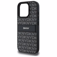 DKNY tekstūras raksta svītrains viedtālruņa apvalks iPhone 16 Pro - melns