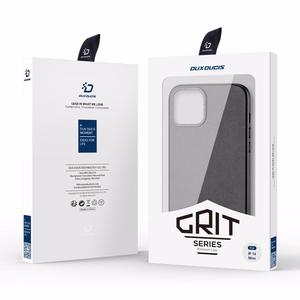 Dux Ducis Grit ādas apvalks iPhone 14 Plus Elegants mākslīgās ādas apvalks (MagSafe saderīgs) Melns
