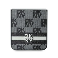 DKNY Checkered Pattern Printed Stripes Viedtālruņa apvalks Samsung Galaxy Z Flip 6 - melns