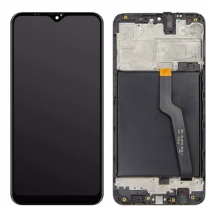 LCD ekrāns Samsung A105 A10 ar skārienekrānu un rāmi Melns ORG