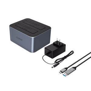Orico 6626C3-C-V1 divu disku doks ar klonēšanas funkciju 2.5"/3.5" SATA HDD/SSD pelēks