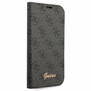 Viedtālruņa apvalks Guess GUBKP14LHG4SHK iPhone 14 Pro 6.1" - melns / melnais logotips 4G Vintage Gold Logo