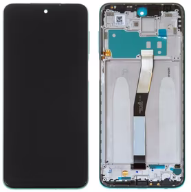 LCD screen Xiaomi Redmi Note 9 Pro/Note 9S ar touch screen ar frame Zaļš original (used Grade C)