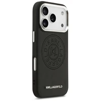 Karl Lagerfeld Point & Metal Logo Magnētiskais viedtālruņa apvalks iPhone 17 Pro - Melns