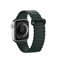 Dux Ducis siksniņa (bruņota versija) Apple Watch SE siksniņa, 9, 8, 7, 6, 5, 4, 3, 2, 1 (41, 40, 38 mm) silikona magnētiskā aproce zaļa