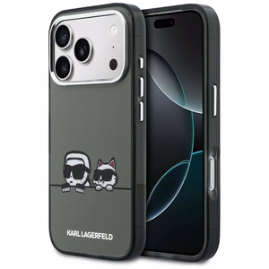 Karl Lagerfeld IML Karl & Choupette Peekaboo Logo MagSafe чехол для iPhone 17 Pro чёрный